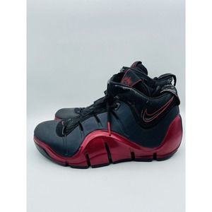 Nike Zoom LeBron 4 IV Black Varsity Crimson Red 314647-002 Mens size 9.5